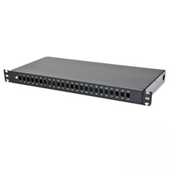 Patch panel 24 ports SC-Simplex/LC-Duplex/E2000, empty, 1U, black UA-FOPF24SCS-B