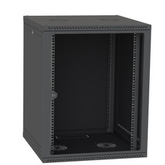 Server cabinet IP 19" 18U 600x450 collapsible, tempered glass, black