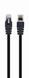 Network Patch Cord UTP Cat 5e Cablexpert PP12-10M/BK, 10 m, Black, RJ45-RJ45, Molded, 50u Gold-Plated Contacts