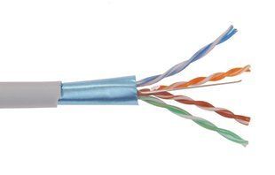 Фото Кабель витая пара FTP cat.5e, PVC, CCA, 24AWG, 305м, серый Kingda KDFT8004-CCA &ndash; купить с доставкой по Украине в интернет-магазине Net-server