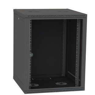 Фото Серверна шафа IP 19" 18U 600x450 розбірна, загартоване скло, чорна &ndash; купити з доставкою по Україні в інтернет-магазині Net-server