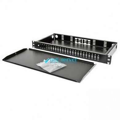 Патч-панель 24 порта SC-Simplex/LC-Duplex/E2000, пустая, 1U, черная UA-FOPF24SCS-B
