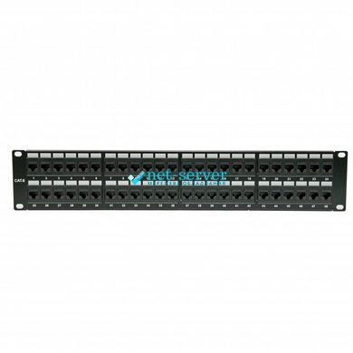Мережева патч-панель 19", 48 портів, 2U, cat.6, UTP, EPNew 6PLH-480BK