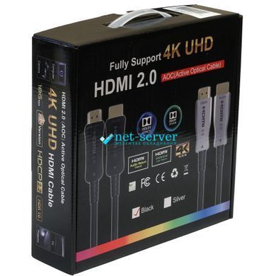 Photo of HDMI 2.0 patch cord, 100m, 4K (UHD) with signal transmission via optical cable (AOC) L&W ELECTRONICAL LW-HA-100 &ndash; buy online with delivery across Ukraine at Net-server
