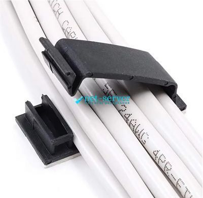 Photo of Universal cable clamp 19&times;47 mm, black wire organizer &ndash; buy online with delivery across Ukraine at Net-server