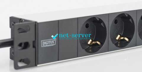 Socket block 10” for 3 sockets, cord 2m, 16A, Digitus DN-95411