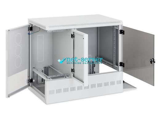 Wall-mounted server rack 19" three-section 12U + 6U, 880x900x540mm (H*W*D) assembled, gray, Triton RFA-12 A95-CAX-A16