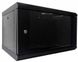 Wall-mounted cabinet 6U, 19", 600x600 (W*D), dismountable, black, Hypernet WMNC66-6U-FLAT-BLACK