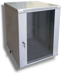 Wall-mounted cabinet 15U, 19, 600x450 (W*D), knockdown, Hypernet WMNC-15U-FLAT