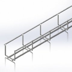 Wire mesh tray 50x50x2500, wire Ø4 mm, white zinc CMS-WBB4-5050Z
