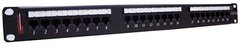Network patch panel 24 ports UTP, 1U, cat.5E, Dual Type IDC, black Premium Line 175722412