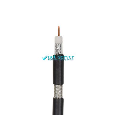 Coaxial cable F6SSEF CCS (black) 1.02 mm 75 Ohm 100 m BiCoil HARDY