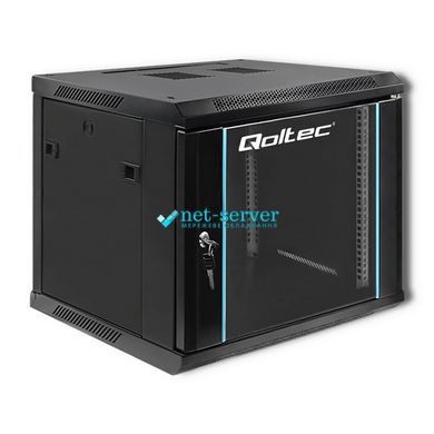Server wall cabinet 19" 9U, 500x600x600mm (H*W*D) black Qoltec Q.RACK09U60