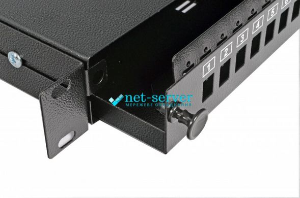 Патч-панель 24 порта SC-Simplex/LC-Duplex/E2000, пустая, 1U, черная UA-FOP24SCS-B