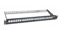 Patch panel modular 19", 24 ports, 1U, UTP with cable management Hypernet PP-M24-UTP