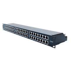 Network patch panel 19", 48 ports, 1U, cat.6, STP, Kingda KD-PP67-STP-C6-48P