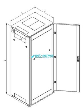 Server floor cabinet 19" 42U, 1970x800x1200mm (H*W*D) Triton, RMA-42-A82-CAX-A1