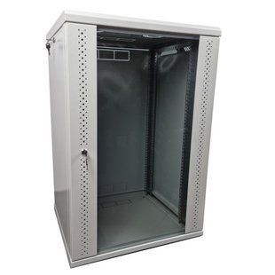 Фото Шафа настінна 19", 18U, Ш600 х Г500 х В907, розбірний, скло, сірий ES-Е1850G &ndash; купити з доставкою по Україні в інтернет-магазині Net-server