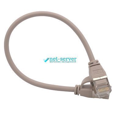 Фото Патч-корд 0.2м, U/FTP, cat.6А, RJ45, мідь, сірий, L&W ELECTRONICAL LW-PC0052-C6A-020-8L &ndash; купити з доставкою по Україні в інтернет-магазині Net-server