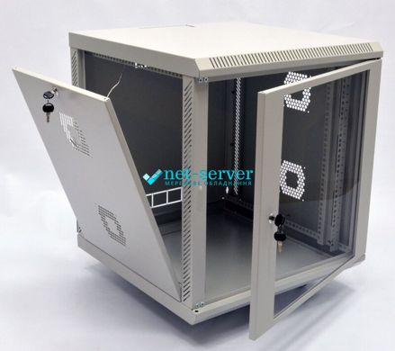 Wall-mounted server cabinet 19", 15U, 773x600x500mm (H*W*D), collapsible, gray, UA-MGSWA155G