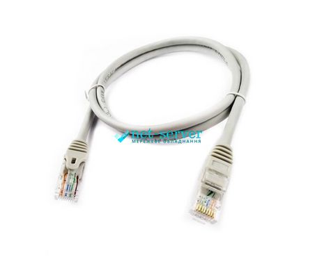 Патч-корд 1м UTP, cat.6, RJ45, медь, серый WT-2331B-1m