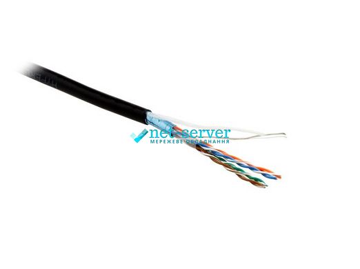 External twisted pair cable FTP cat.5e, PE, 24AWG, 305m, black Kingda KDFT8014