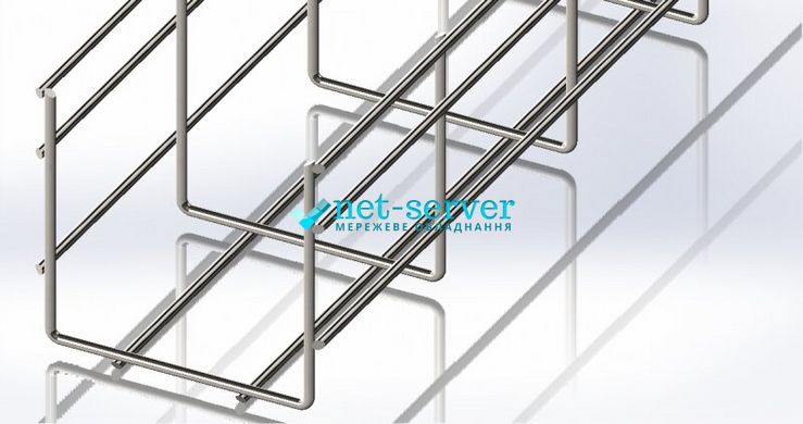 Mesh tray 100x100x2500, wire Ø4 mm, white zinc CMS-WBC4-100100Z