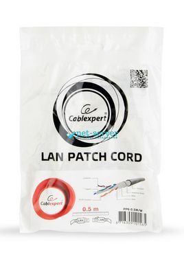 Фото Патч-корд FTP Cat.6 Cablexpert 2 м, литой, экранированный сетевой кабель RJ-45 8P8C, коннекторы 50u" с фиксатором, белый, PP6-2M/W &ndash; купить с доставкой по Украине в интернет-магазине Net-server