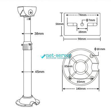 Photo of Bracket telescopic 30-60 cm universal ATIS AWB-3060 &ndash; buy online with delivery across Ukraine at Net-server