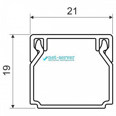 Photo of PVC Cable Trunking 20&times;20 mm, White, Cable Management Duct for Cables and Electrical Wiring, KOPOS LHD 20X20_HD &ndash; buy online with delivery across Ukraine at Net-server