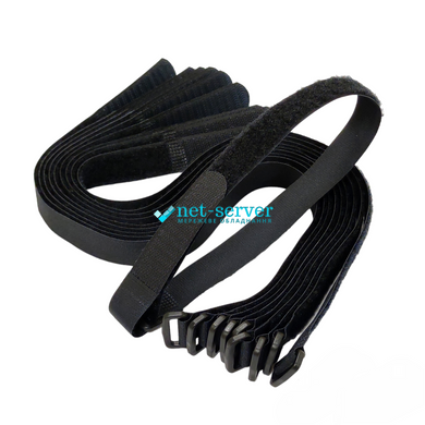 Velcro clamp 500x20 mm, with plastic ring 10 pcs black RTH-2050BKZ(10)-E5