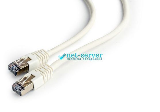Фото Патч-корд FTP Cat.6 Cablexpert 2 м, литой, экранированный сетевой кабель RJ-45 8P8C, коннекторы 50u" с фиксатором, белый, PP6-2M/W &ndash; купить с доставкой по Украине в интернет-магазине Net-server