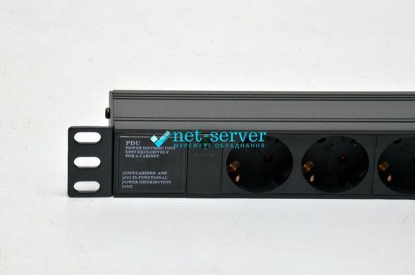 Photo of Network filter 19" with 6 sockets, C14 connector, without cord, Kingda KD-GER(16)N1006WKPB19A-C14 &ndash; buy online with delivery across Ukraine at Net-server