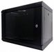 Wall-mounted cabinet 9U, 19", 600x600 (W*D), knockdown, black, Hypernet WMNC66-9U-FLAT