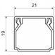 PVC Cable Trunking 20&times;20 mm, White, Cable Management Duct for Cables and Electrical Wiring, KOPOS LHD 20X20_HD