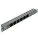 Network filter 19" with 6 sockets, C14 connector, without cord, Kingda KD-GER(16)N1006WKPB19A-C14