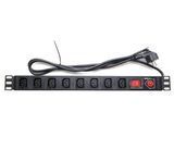 Photo of Surge protector 19&rdquo; for 8 sockets C13 cord 1.8m aluminum WT-2271B-Black &ndash; buy online with delivery across Ukraine at Net-server