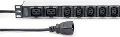 Socket block 19” on 8xC13, 2xC19, cord 1.8m, plug C20, 16A, DIGITUS DN-95427
