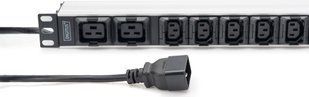 Фото Блок розеток 19&rdquo; на 8xC13, 2xC19, шнур 1.8м, вилка C20, 16A, DIGITUS DN-95427 &ndash; купити з доставкою по Україні в інтернет-магазині Net-server