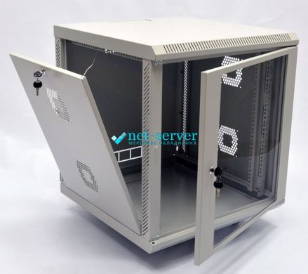 Wall-mounted server cabinet 19", 15U, 773x600x600mm (H*W*D), collapsible, gray, UA-MGSWA156G