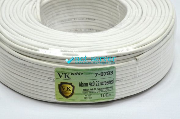 Cable for signaling 4x0.22, copper, stranded, shielded,100 m. ALARM4