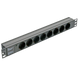 Socket block 19" with 8 sockets, C14 connector, without cord, with indicator, Kingda KD-GER(16)N1008WKPB19A-C14