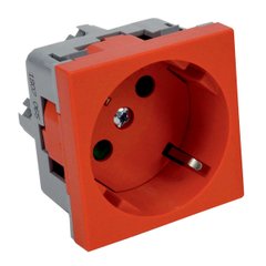 Modular socket 250V, with grounding, without curtains, 45x45x40 red Kopos QS 45X45_BB