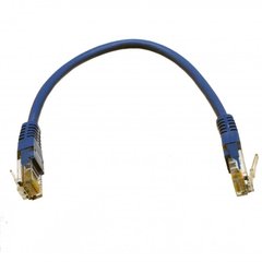 Patch cord 0.25m, UTP, cat.5e, RJ45, copper, blue, Kingda PAUT3025-BL