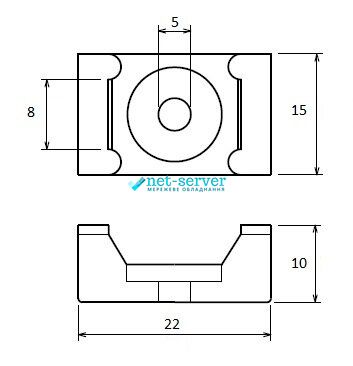 Tie base with screw hole, 22 x 15 mm, 100 pcs, Instail, INCT-HC-2-WH