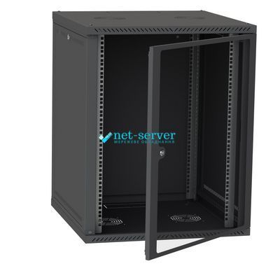 Photo of Server cabinet IP 19" 22U 600x450 collapsible, tempered glass, black &ndash; buy online with delivery across Ukraine at Net-server