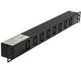 Photo of Network filter 19" with 8 sockets, C13 connector, without cord, Kingda KD-IEC1008WKPB19A-C14 &ndash; buy online with delivery across Ukraine at Net-server