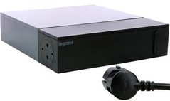Подовжувач кутовий ТВ 4х(2К+З і 2К) розеток 16 А з кабелем 2 м, колір чорний, Legrand 694515