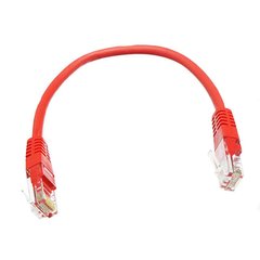 Patch cord 0.25m, UTP, cat.5e, RJ45, copper, red, Kingda PAUT3025-RD