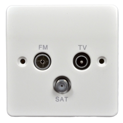 Розетка антенная, TV/FM/SAT, 86x86 мм, Logic Plus, белая, MK K3553 WHI